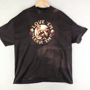 Felon Clothing T Shirt Mens 2Xl Xxl Black Biker Pin Up Girl Faded Vintage